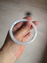 Load image into Gallery viewer, 56.7mm certified 100% natural type A light purple/white slim round cut jadeite jade bangle AE61-0916