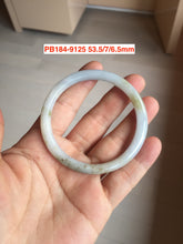 Load image into Gallery viewer, 53.5mm Certified type A 100% Natural light green purple brown black slim round cut Jadeite bangle PB184-9125