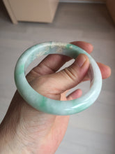 Load image into Gallery viewer, 57mm certified 100% natural type A sunny green/white jadeite jade bangle BN100-7706