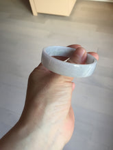 Load image into Gallery viewer, 51mm Certified Type A 100% Natural light purple/white square Jadeite Jade bangle BN94-2711