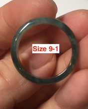 Load image into Gallery viewer, 100% natural type A icy watery light green/blue/gray  Guatemala jadeite jade band ring R118