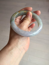 Load image into Gallery viewer, 61mm Certified Type A 100% Natural white/light purple/brown/yellow/gray (FU LU SHOU) Jadeite Jade bangle BF106-8636