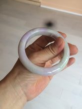 Load image into Gallery viewer, 53mm Certified 100% natural Type A olive green/white/purple jadeite jade bangle AZ2-0466
