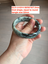 Load image into Gallery viewer, 54-59mm certified Type A 100% Natural dark green/white/black Jadeite Jade bangle group with defects GL51