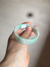 Load image into Gallery viewer, 52.5mm Certified type A 100% Natural sunny green/purple/white square Jadeite Jade bangle AX45-4714