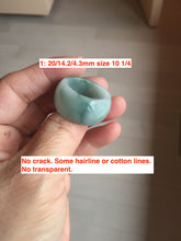 Load image into Gallery viewer, 100% natural type A light green white purple broad jadeite jade band ring thumb ring Pb53