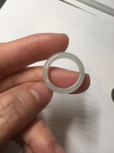 Load image into Gallery viewer, 100% natural type A icy watery light green/white jadeite jade band ring group R116