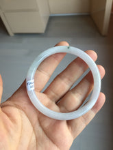 Load image into Gallery viewer, 55.5mm 100% natural Type A icy watery light purple white slim round cut jadeite jade bangle BM106-4527