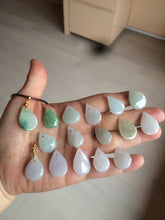 Load image into Gallery viewer, 100% natural icy watery green purple white type A jadeite jade water drop pendant necklace group BF18