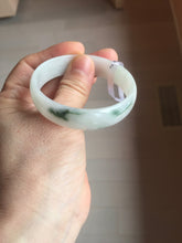 Load image into Gallery viewer, 52.5mm Certificated  Type A100% green/white thin Jadeite Jade bangle F10-1164