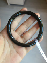 Load image into Gallery viewer, 60.7mm 100% Natural dark green/black meteorite Stellar Night sky slim round cut nephrite bangle HT111-8248