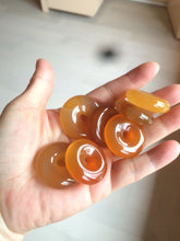 Load image into Gallery viewer, 30.5mm 100% natural icy clear red/yellow agate safety guardian donut add  on item SY25