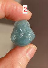 Load image into Gallery viewer, 100% Natural blue gray green  Guatemala jadeite Jade  happy buddha pendant group BH58