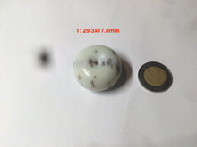 Load image into Gallery viewer, 100% Natural white beige with black/brown flying dandelions Osmanthus fragrant cheese cake nephrite Jade pendant/worry stone HT68