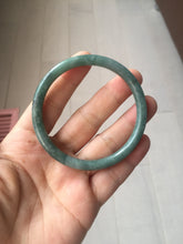 Load image into Gallery viewer, 55mm Certified Type A 100% Natural light green/blue slim round cut Guatemala Jadeite bangle BS62-4636