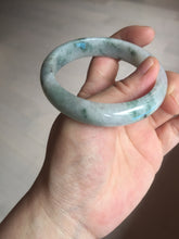 Load image into Gallery viewer, 54.9mm Certificated light green/purple with green floating flowers  jadeite jade bangle S84-7072