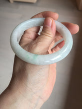 Load image into Gallery viewer, 56.8mm Certified Type A 100% Natural sunny green/white Jadeite Jade bangle BP50-3874