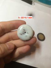 Load image into Gallery viewer, 100% Natural white beige with black/brown flying dandelions Osmanthus fragrant cheese cake nephrite Jade pendant/worry stone HT68