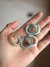 Load image into Gallery viewer, 100% natural type A dark green/green jadeite jade band ring AZ91