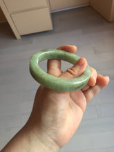 Load image into Gallery viewer, 55mm certified type A 100% Natural light green/gray/brown square style Jadeite Jade bangle BS1-1502