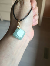 Load image into Gallery viewer, 100% Natural type A  light green/yellow square or rectangle Jadeite Jade safe and sound pendant group BP62