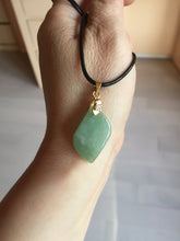 Load image into Gallery viewer, 100% natural type A jadeite jade icy watery yellow green black Willow leaf pendant group AX152