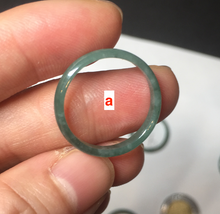 Load image into Gallery viewer, Size 7 3/4 100% natural type A icy watery light green/blue/yellow/gray skinny Guatemala jadeite jade band ring AR102