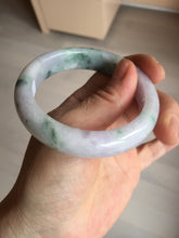 Load image into Gallery viewer, 54.4mm certified 100% natural Type A light purple with sunny green flying flowers jadeite jade bangle BL105-8717
