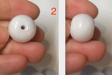 Load image into Gallery viewer, Type A 100% Natural white/light purple drum shape Jadeite Jade bead/pendant BF95