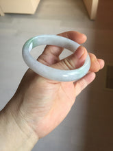 Load image into Gallery viewer, 51mm certified 100% natural Type A icy watery light green purple oval jadeite jade bangle PB209-2837