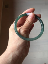 Load image into Gallery viewer, 58.2mm Certified Type A 100% Natural dark green/blue/gray Guatemala slim round cut Jadeite bangle PD181-2479