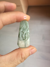 Load image into Gallery viewer, 100% Natural type A light green safe and sound pendant with the carved hieroglyph of "Buddha" jadeite Jade pendant group B99