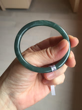 Load image into Gallery viewer, 50.5mm Certified Type A 100% Natural dark green/blue/gray Guatemala slim round cut oval Jadeite bangle BP196-2470