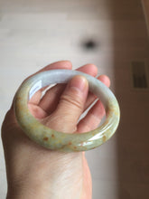 Load image into Gallery viewer, 55.5 mm Certified type A 100% Natural green/yellow/light purple with red floating flowers Jadeite bangle AZ84-1645