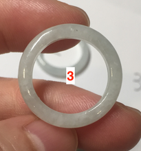 Load image into Gallery viewer, 100% natural type A icy watery light green/white jadeite jade band ring group R116