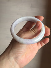 Load image into Gallery viewer, 57.5mm certified Type A 100% Natural light green purple white slim Jadeite Jade bangle BQ72-4938