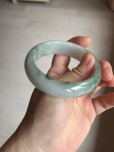 Load image into Gallery viewer, 57.5mm Certified 100% natural Type A dark green white gray chubby jadeite jade bangle AD118-2998