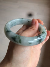Load image into Gallery viewer, 56.7mm certified 100% natural type A icy watery green flying flowers jadeite jade bangle AS66-1633
