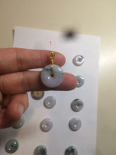 Load image into Gallery viewer, 18mm Type A 100% Natural green/purple/white Jadeite Jade safety Guardian donut Pendant group m99