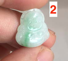 Load image into Gallery viewer, 100% Natural type A green/white small happy buddha jadeite Jade pendant necklace group BP111