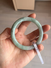 Load image into Gallery viewer, 55.5mm certified 100% natural Type A light green round cut jadeite jade bangle BS104-2525
