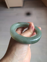 Load image into Gallery viewer, 53.4mm certified type A 100% Natural dark green/gray square style Jadeite Jade bangle BH34-5250