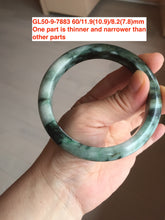 Load image into Gallery viewer, 54-63mm certified Type A 100% Natural dark green/white/black jungle camouflage color Jadeite Jade bangle group with defects GL50