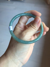 Load image into Gallery viewer, 58.5mm Certified Type A 100% Natural light green/blue/gray Guatemala slim round cut Jadeite bangle PD74-8134