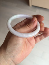 Load image into Gallery viewer, 50mm certified Type A 100% Natural light green purple white oval slim Jadeite Jade bangle D160-6354