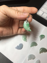 Load image into Gallery viewer, 100% Natural type A clear/ sunny green/ purple jadeite jade 3D fish Pendant BL71