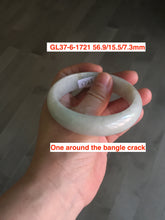 Load image into Gallery viewer, Sale! Type A 100% Natural light green/white chubby Jadeite Jade bangle with defects group GL37