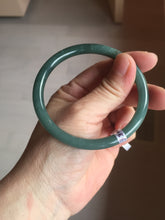 Load image into Gallery viewer, 59.5mm Certified Type A 100% Natural light green/blue/gray Guatemala slim round cut Jadeite bangle BP220-3800