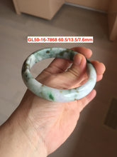 Load image into Gallery viewer, 54-63mm certified Type A 100% Natural dark green/white/black jungle camouflage color Jadeite Jade bangle group with defects GL50