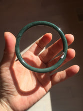Load image into Gallery viewer, 59mm Certified Type A 100% Natural light green/blue/gray Guatemala slim round cut Jadeite bangle BP206-1034